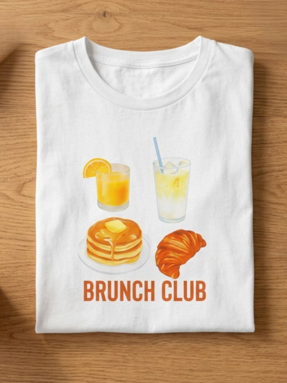 Studio 33 Women’s Brunch Club Pancakes Croissant Graphic T-Shirt S-XL